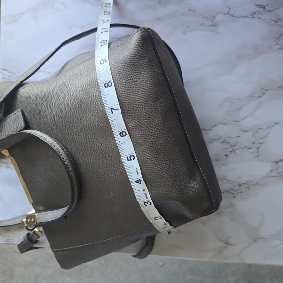 Coach Saffiano Leather Mini North South Crossbody Tote In Metalic Bronze - Picture 8 of 10